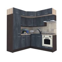 Bucatarie de Colt BIG GENA NEW DR. 190-200, Wenge / Decor 8509